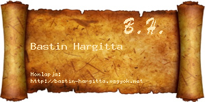 Bastin Hargitta névjegykártya